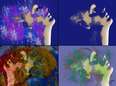 Digitale Kunst mit dem Titel "Pop art - Pensée co…" von Michèle Baylet-Brunet, Original-Kunstwerk, Digitale Malerei