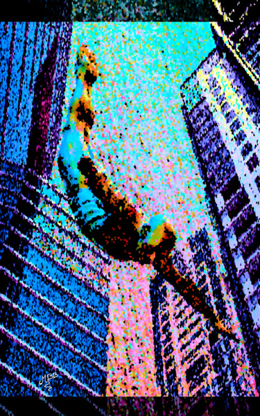 Digitale Kunst mit dem Titel "Leap of the urban a…" von Michèle Baylet-Brunet, Original-Kunstwerk, Digitale Malerei Auf Alum…