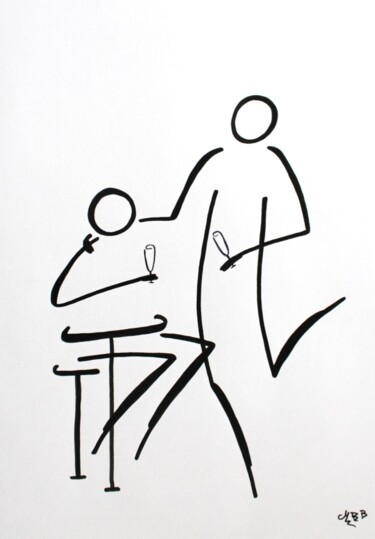 Drawing titled "Espace de convivial…" by Michèle Baylet-Brunet, Original Artwork, Ink