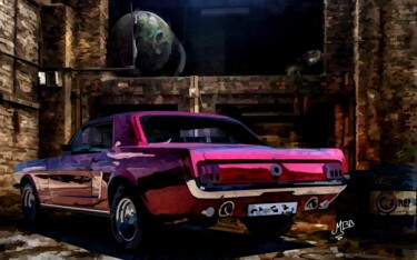 Vintage adventure Digitale Künste mit dem Titel "Vintage adventure" von Michèle Baylet-Brunet, Original-Kunstwerk, Digitale Malerei Auf Alumin…