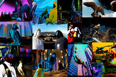 Digital Arts με τίτλο "Billboard colors -…" από Michèle Baylet-Brunet, Αυθεντικά έργα τέχνης, Ψηφιακή ζωγραφική