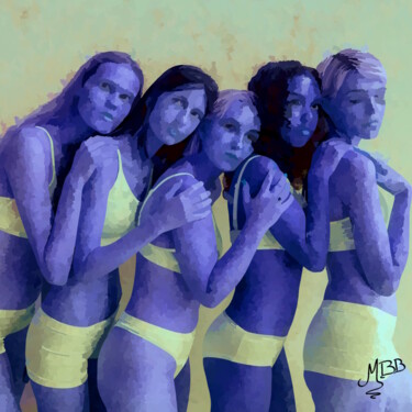 数字艺术 标题为“United girls” 由Michèle Baylet-Brunet, 原创艺术品, 数字油画