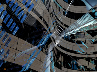 Digitale Kunst mit dem Titel "Urbanisation cosmop…" von Michèle Baylet-Brunet, Original-Kunstwerk, Digitale Malerei