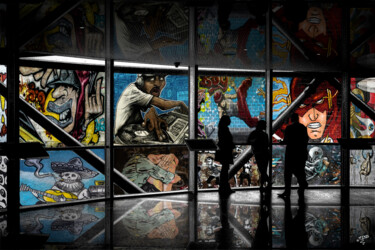 Digitale Kunst getiteld "Urban art Coursive" door Michèle Baylet-Brunet, Origineel Kunstwerk, Digitaal Schilderwerk