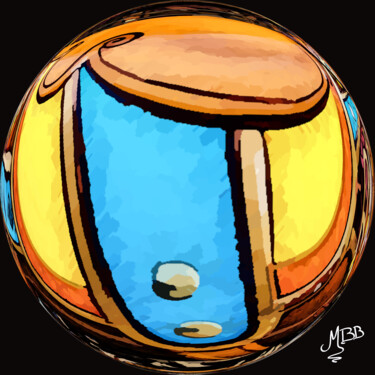 Digital Arts titled "Bowling ball" by Michèle Baylet-Brunet, Original Artwork, Digital Painting