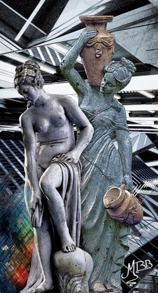 Arte digitale intitolato "Baigneuse antique" da Michèle Baylet-Brunet, Opera d'arte originale, Pittura digitale