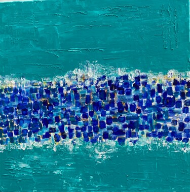 Peinture intitulée "Ville bleue" par Michele Benamou, Œuvre d'art originale, Acrylique Monté sur Châssis en bois