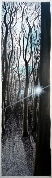 Dibujo titulada "Lumière d'hiver à T…" por Michèle Caranove, Obra de arte original, Tinta