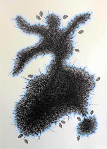 Tekening getiteld "Paramécie 1" door Michèle Caranove, Origineel Kunstwerk, Inkt