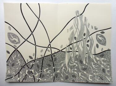 Zeichnungen mit dem Titel "Dessin3" von Michèle Caranove, Original-Kunstwerk, Tinte