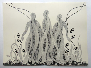 Dibujo titulada "Dessin7" por Michèle Caranove, Obra de arte original, Tinta