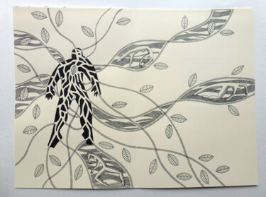 Drawing titled "Dessin12" by Michèle Caranove, Original Artwork, Ink