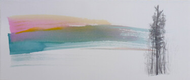 Peinture intitulée "Ciel perdu 6" par Michèle Caranove, Œuvre d'art originale, Encre