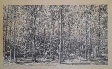 Drawing titled "Forêt" by Michèle Caranove, Original Artwork, Ink