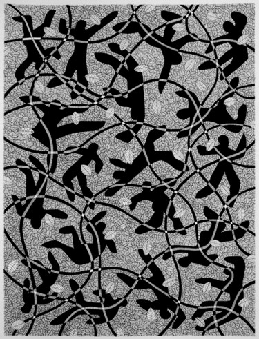 Tekening getiteld "Les ronces" door Michèle Caranove, Origineel Kunstwerk, Inkt