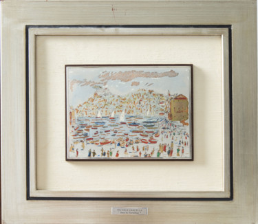 Pittura intitolato "Baia di portofino" da Michele Cascella, Opera d'arte originale