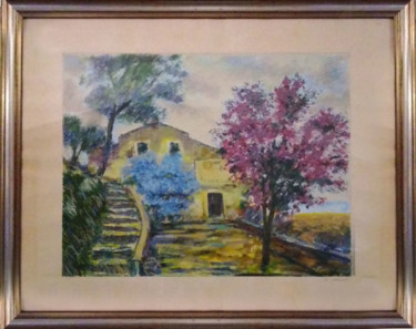 Pittura intitolato "Paesaggio" da Michele Cascella, Opera d'arte originale