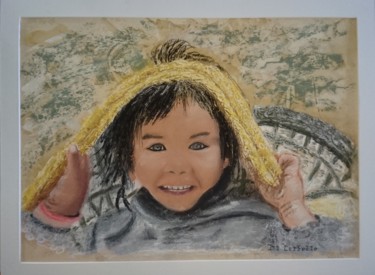 绘画 标题为“Le Porteur de Pierr…” 由Michèle Cerbello (Pastelliste), 原创艺术品, 粉彩 安装在其他刚性面板上