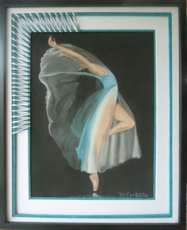 Painting titled "Danseuse Etoile -" by Michèle Cerbello (Pastelliste), Original Artwork, Pastel Mounted on Cardboard