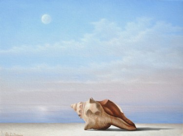 Картина под названием ""Canto alla luna"" - Michele D'Avenia, Подлинное произведение искусства, Масло