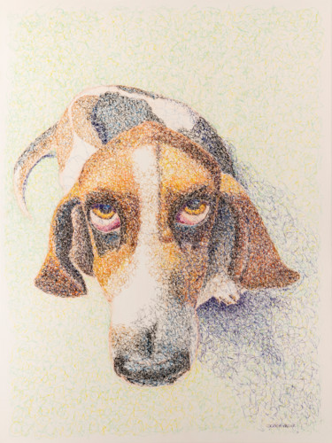 Desenho intitulada "Alfie" por Michèle Decouvreur, Obras de arte originais, Marcador