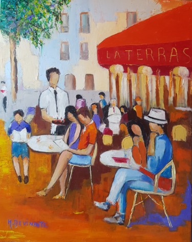 Painting titled "LA TERRASSE" by Michele Devinante, Original Artwork