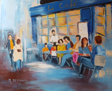 Peinture intitulée "LE CAFE" par Michele Devinante, Œuvre d'art originale, Acrylique