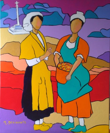 Painting titled "RENCONTRE" by Michele Devinante, Original Artwork