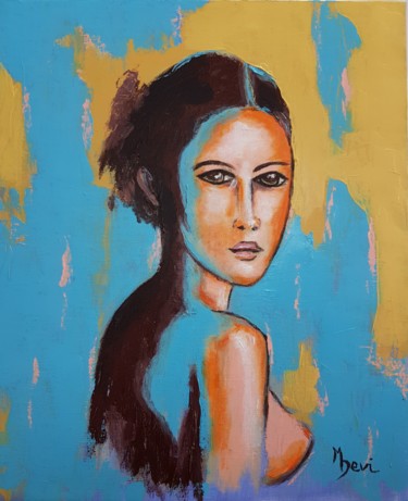 Peinture intitulée "FEMME AU SEIN NU" par Michele Devinante, Œuvre d'art originale, Acrylique