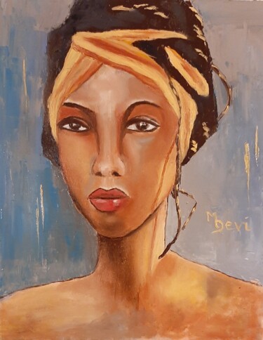 Peinture intitulée "L'AFRICAINE" par Michele Devinante, Œuvre d'art originale, Huile