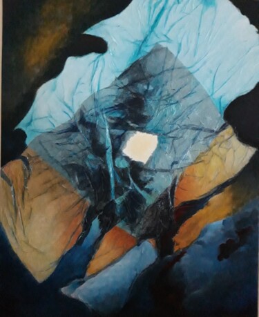 Painting titled "Ailleurs" by Michele-Francoise Tartier, Original Artwork, Collages
