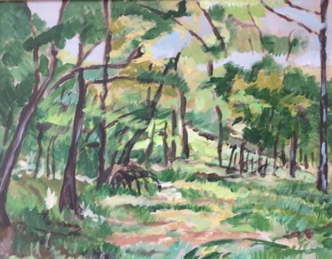 Pintura titulada "Forêt" por Michèle Gerbaud, Obra de arte original