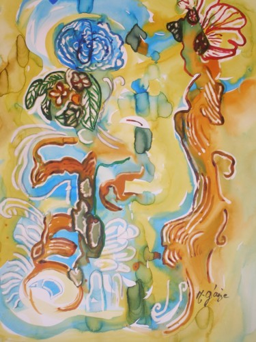 Painting titled "desillusion" by Michele Glaize, Original Artwork, Ink