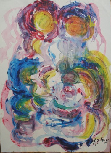 Malerei mit dem Titel "ETREINTE" von Michele Glaize, Original-Kunstwerk, Tinte