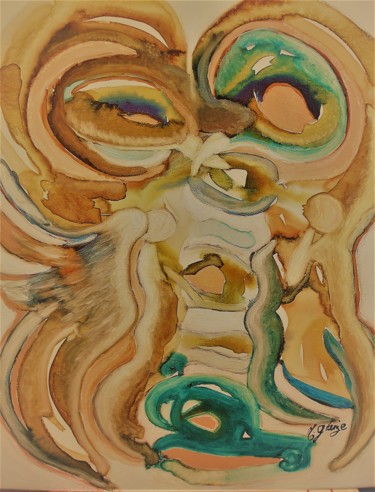 Ζωγραφική με τίτλο "ECHANGE" από Michele Glaize, Αυθεντικά έργα τέχνης, Ακρυλικό