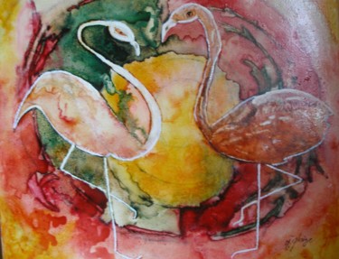 Pintura intitulada "MIROIR" por Michele Glaize, Obras de arte originais, Tinta