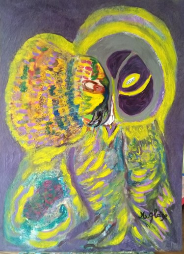 Painting titled "FUSION" by Michele Glaize, Original Artwork, Acrylic
