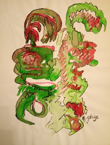 Painting titled "ECORCHES VIFS" by Michele Glaize, Original Artwork, Ink