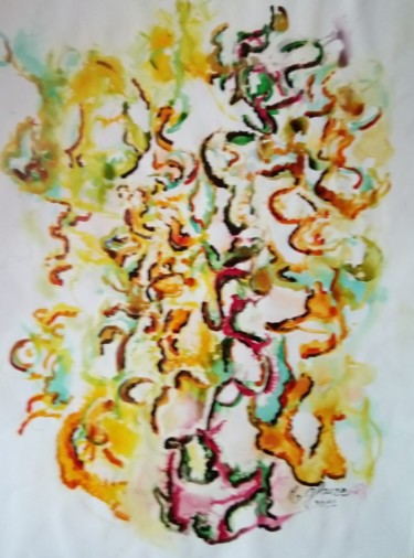 Painting titled "sophrologie" by Michele Glaize, Original Artwork, Ink