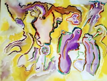 Painting titled "POLYNICE" by Michele Glaize, Original Artwork, Ink