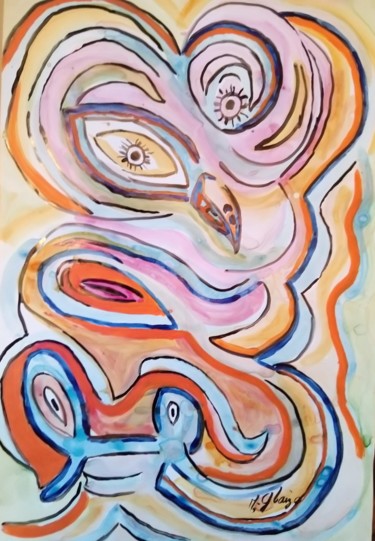 Painting titled "rejet" by Michele Glaize, Original Artwork, Acrylic