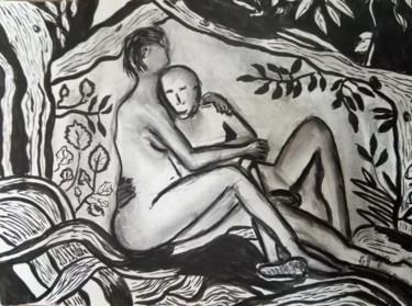 Malerei mit dem Titel "INFANTILISATION" von Michele Glaize, Original-Kunstwerk, Tinte