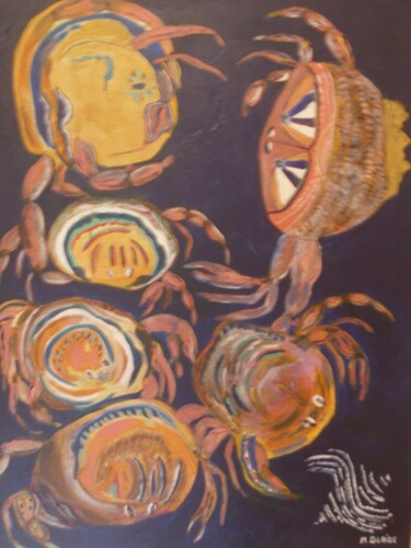 Painting titled "Panier à crabes" by Michele Glaize, Original Artwork, Acrylic