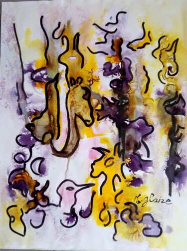 Painting titled "DECEPTION" by Michele Glaize, Original Artwork, Ink