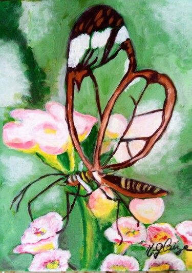 Painting titled "LE PAPILLON" by Michele Glaize, Original Artwork, Acrylic