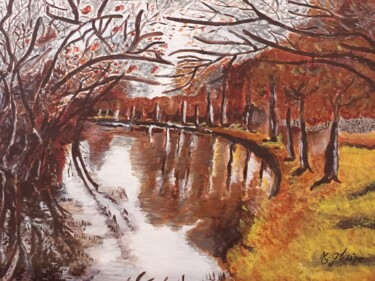 Pintura intitulada "automne" por Michele Glaize, Obras de arte originais, Acrílico Montado em Painel de madeira