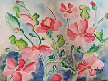 Painting titled "FRAICHEUR" by Michele Glaize, Original Artwork, Watercolor
