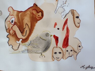 Картина под названием "HORS NORMES" - Michele Glaize, Подлинное произведение искусства, Чернила