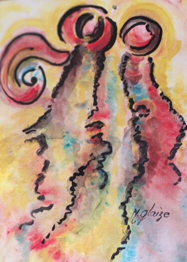 Painting titled "troisieme personne…" by Michele Glaize, Original Artwork, Acrylic