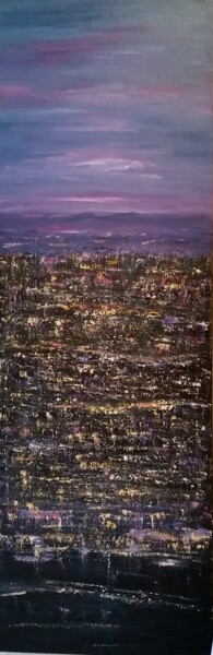 Peinture intitulée "la-city-50x150.jpg" par Michele Gosselin, Œuvre d'art originale